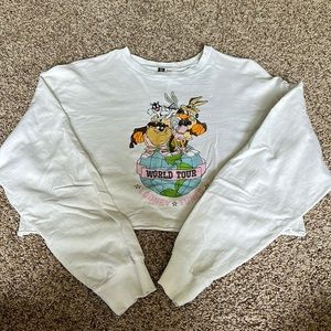 Loony Toons cropped long sleeve Tee